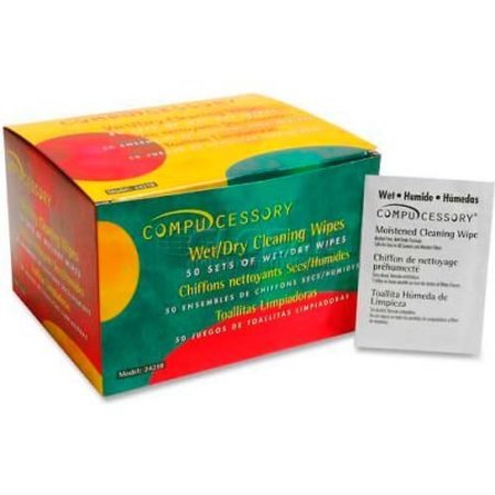 COMPUCESSORY Compucessory Wet & Dry Smudge Free Cleaning Wipes, 50/Pack - CCS24218 24218